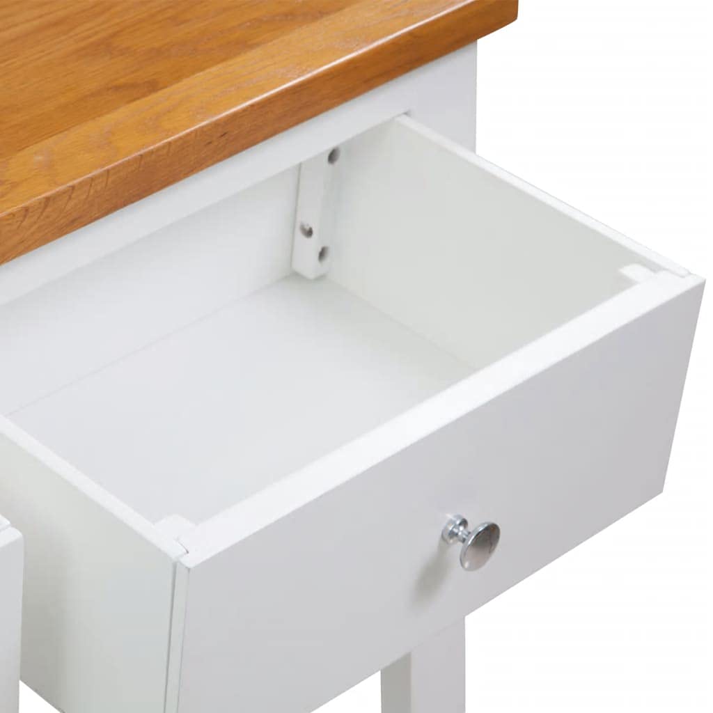Solid Oak Wood Console Table with 2 Drawer and Shelf S3851