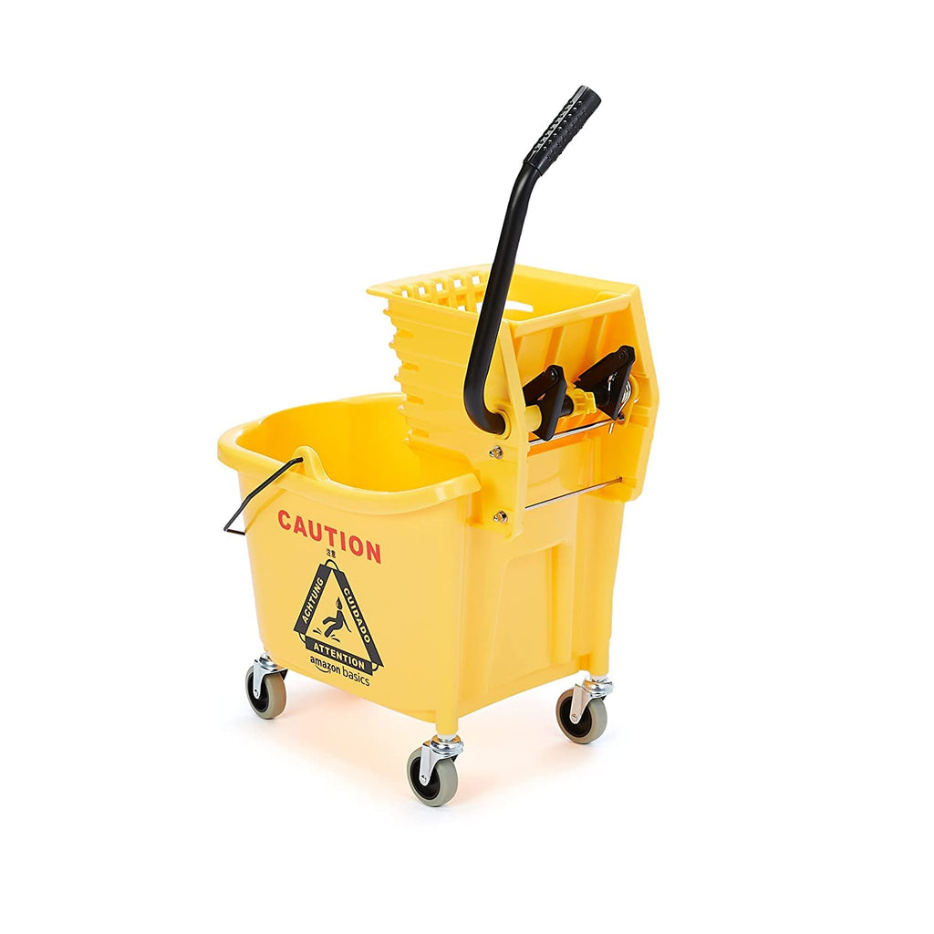 Yellow 35-Quart Mop Bucket on Wheels Y216