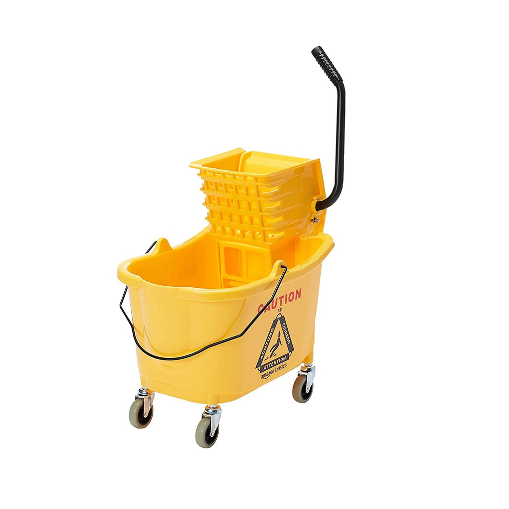 Yellow 35-Quart Mop Bucket on Wheels Y216