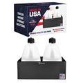 Double Aluminum Fuel Jug Holder Rack for Two 5 Gallon Gas Containers Black Y802635
