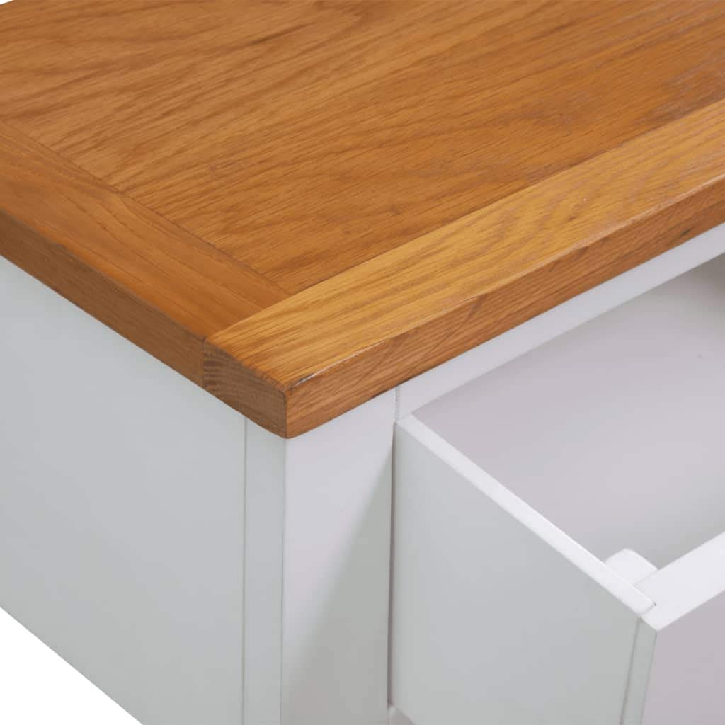 Solid Oak Wood Console Table with 2 Drawer and Shelf S3851