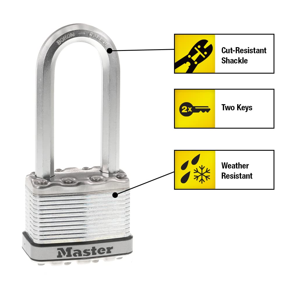 Heavy Duty Outdoor Padlock with Key, 4 Pack Keyed-Alike Y977753