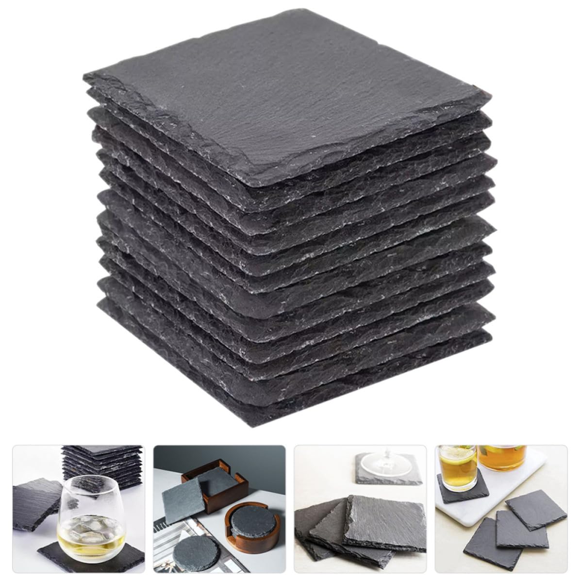 Black Natural Stone Coasters D92699