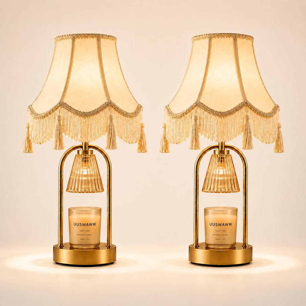Dimmable Table Lamp and Candle Warmer Set of 2 L383638