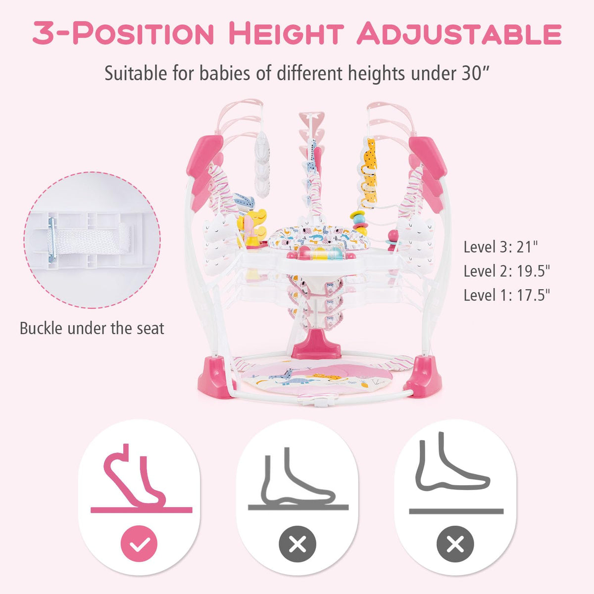 Pink 3 in 1 Baby Jumpers and Bouncers D889