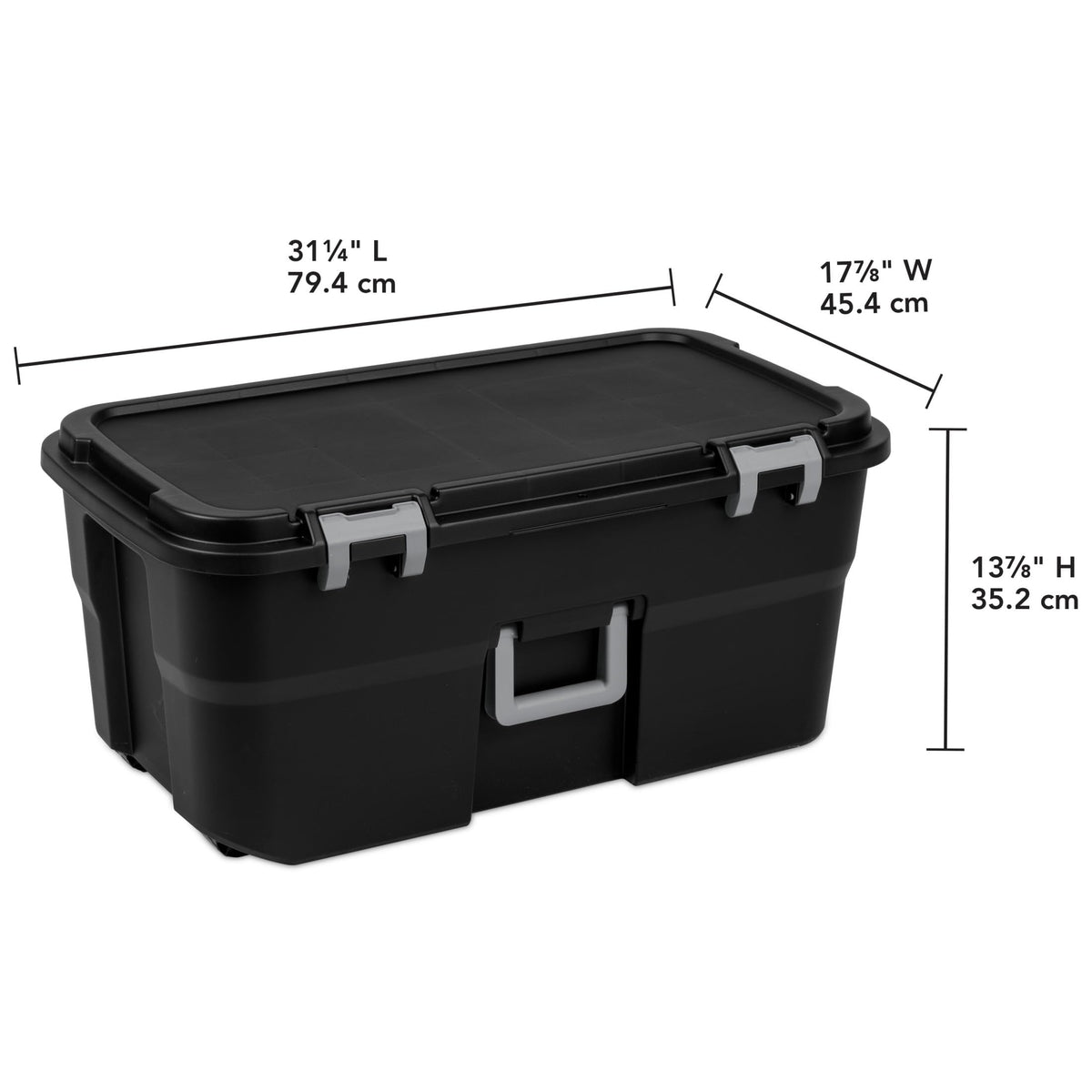 22 Gallon Black Wheeled Plastic Storage Trunk V967645