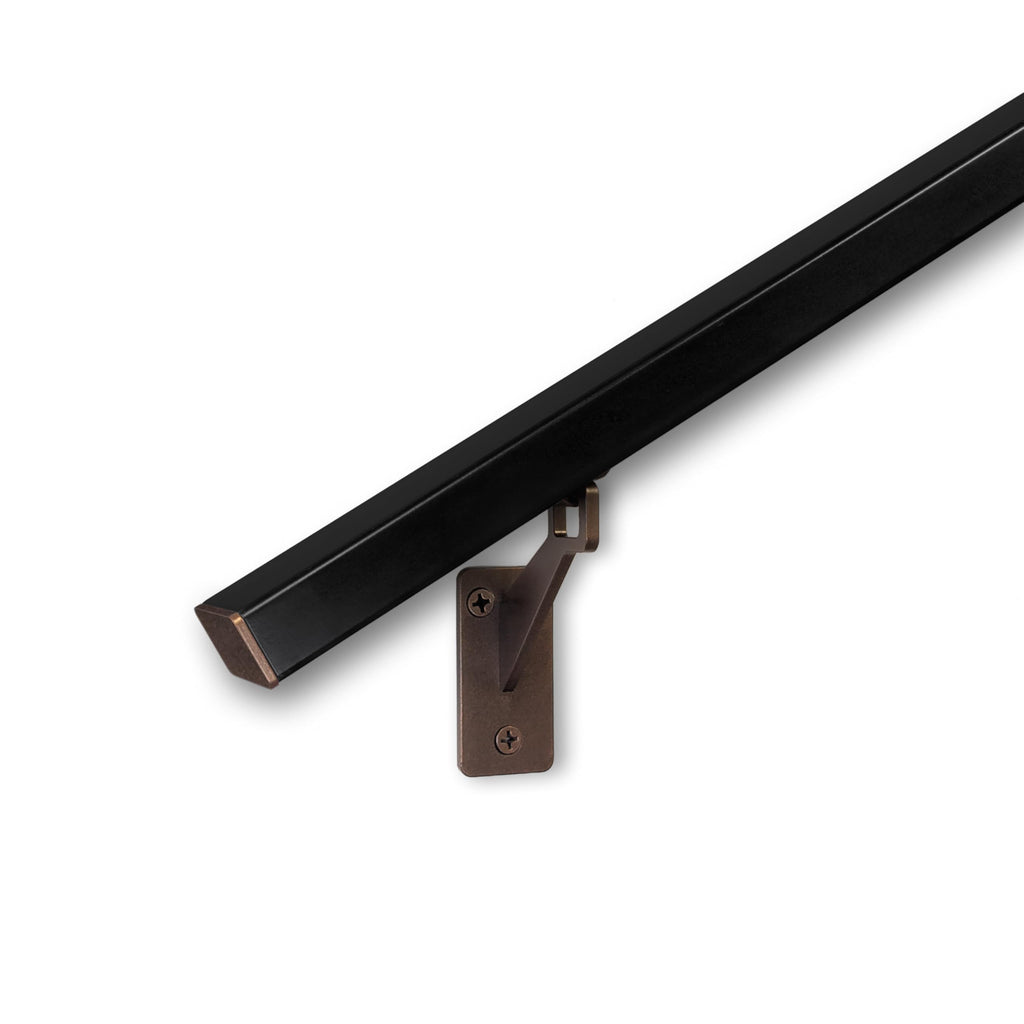 Aluminum Stair Handrail with Stainless Steel Brackets, 6 Feet J24223