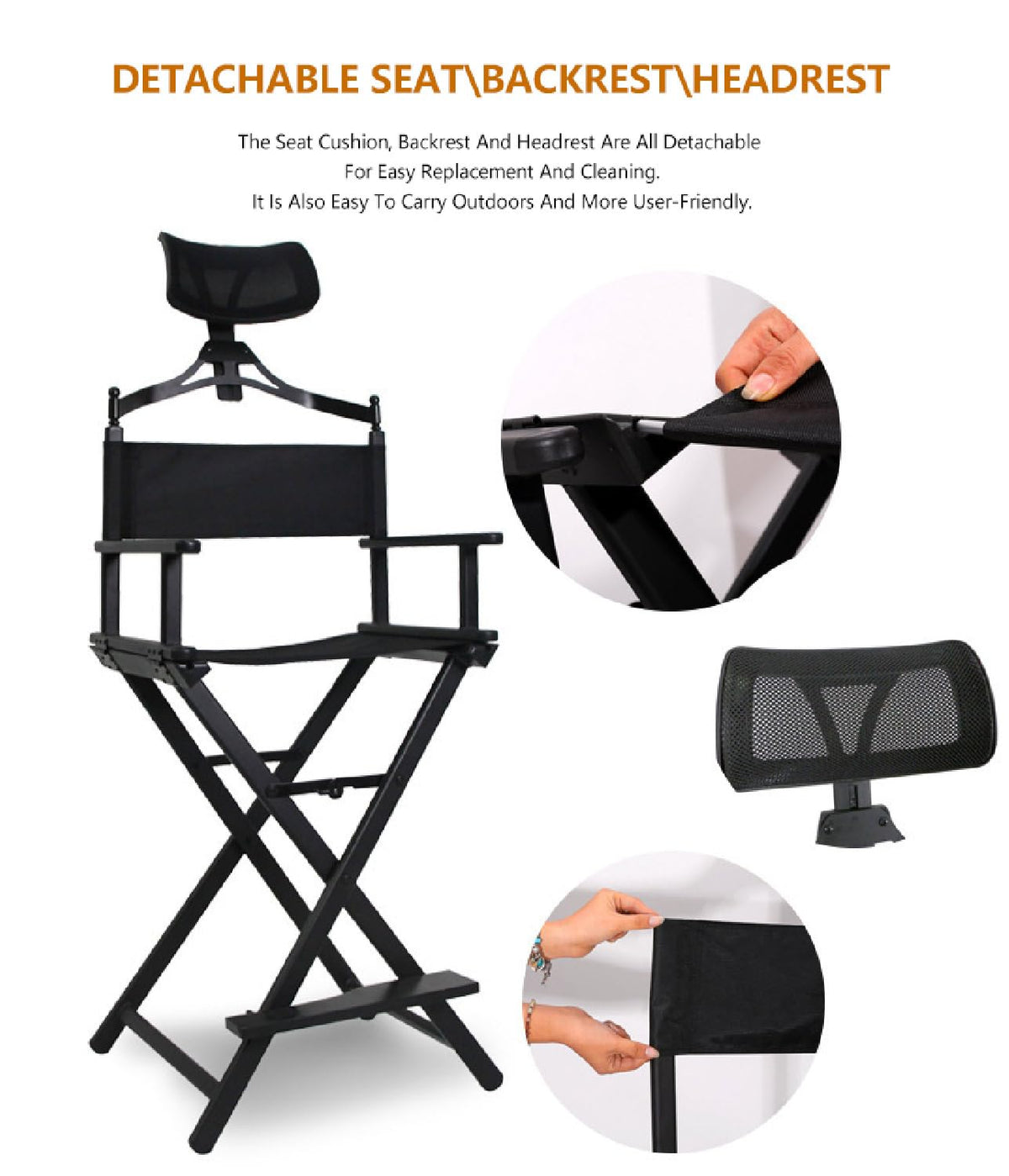 Extra Tall Foldable Makeup Artist Stool Chair O37812