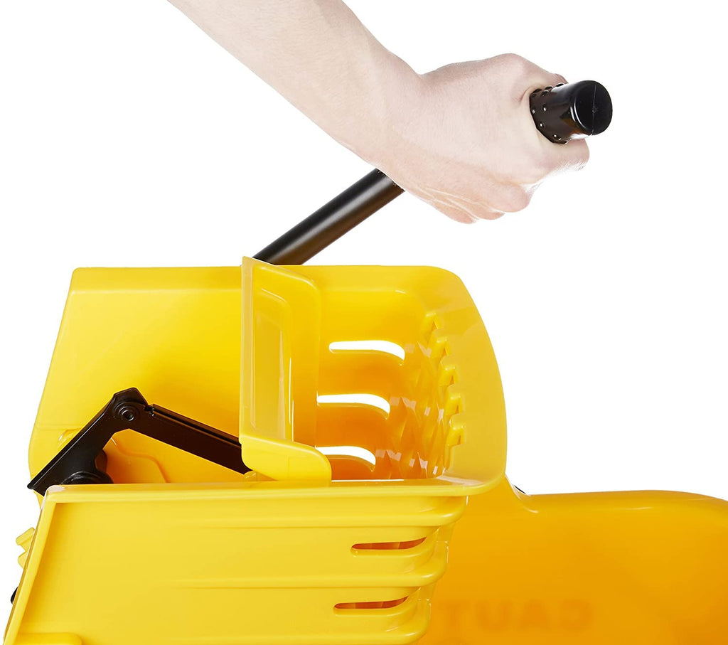 Yellow 35-Quart Mop Bucket on Wheels Y216