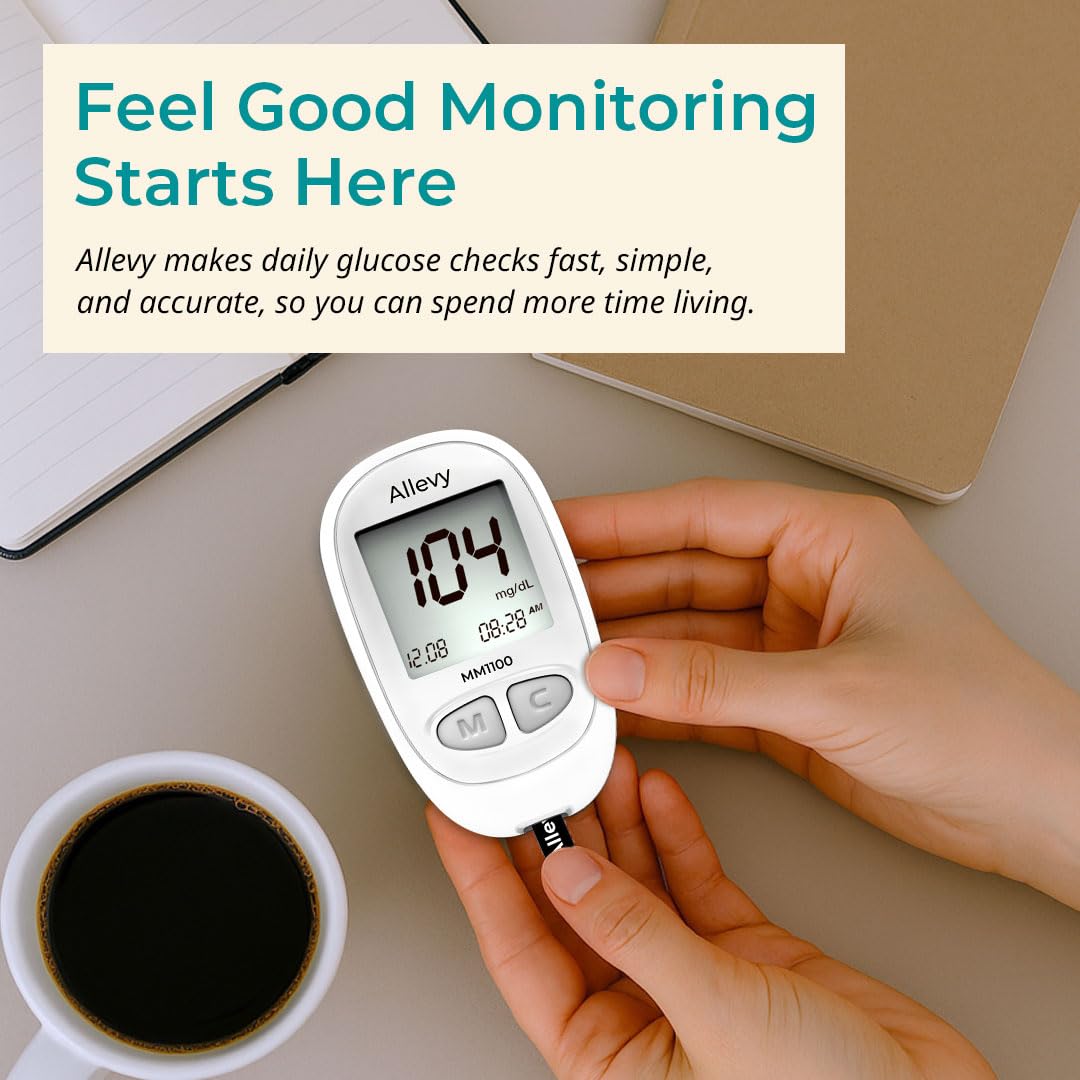 Blood Glucose Monitor Kit with 100 Test Strips and Lancets A488956