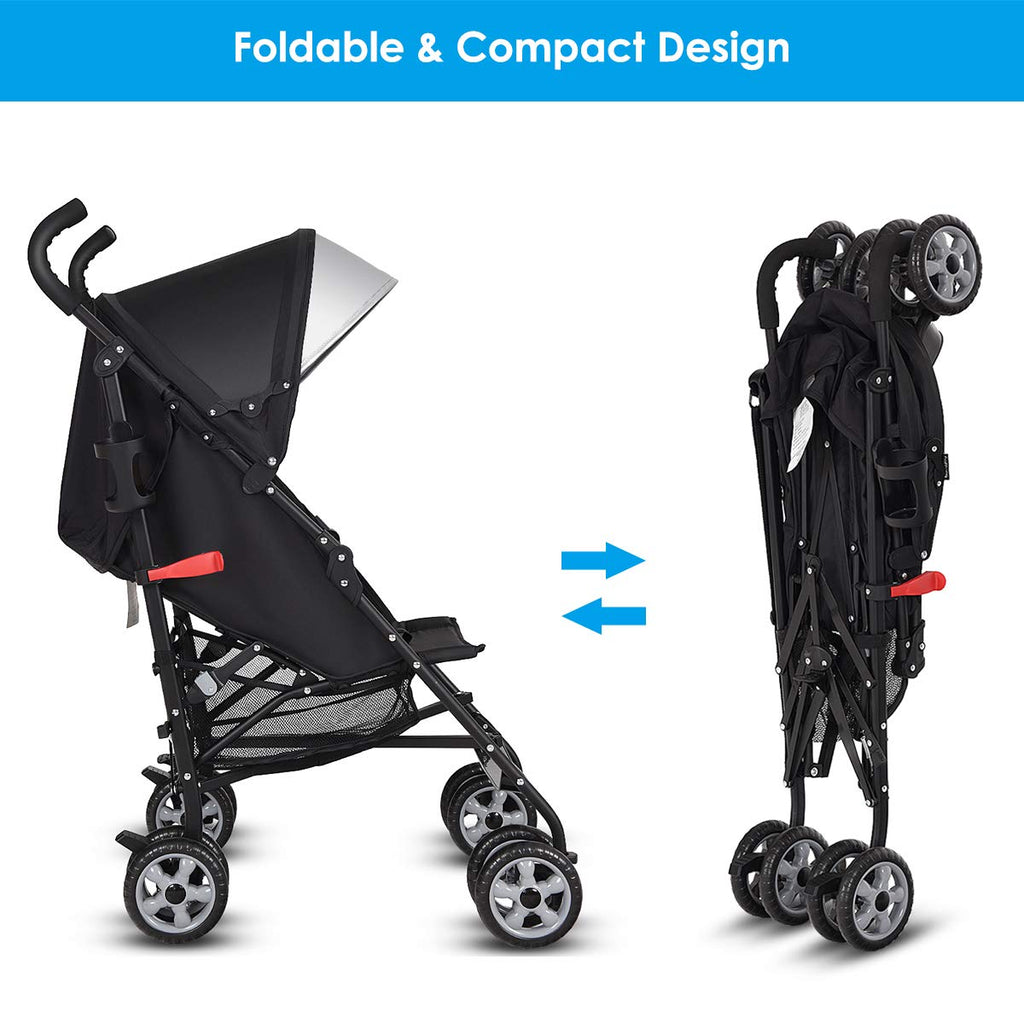 Lightweight Compact Foldable Stroller with Canopy and Cup Holder V86402