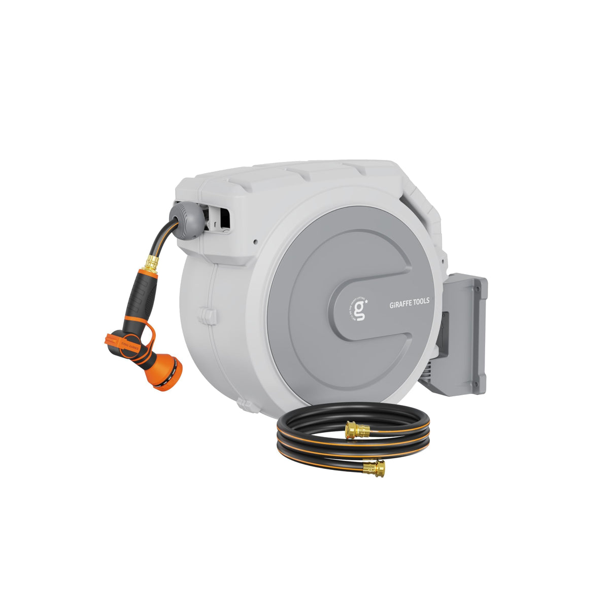 Retractable Garden Hose Reel 1/2" 130FT Wall Mount Light Grey P11888
