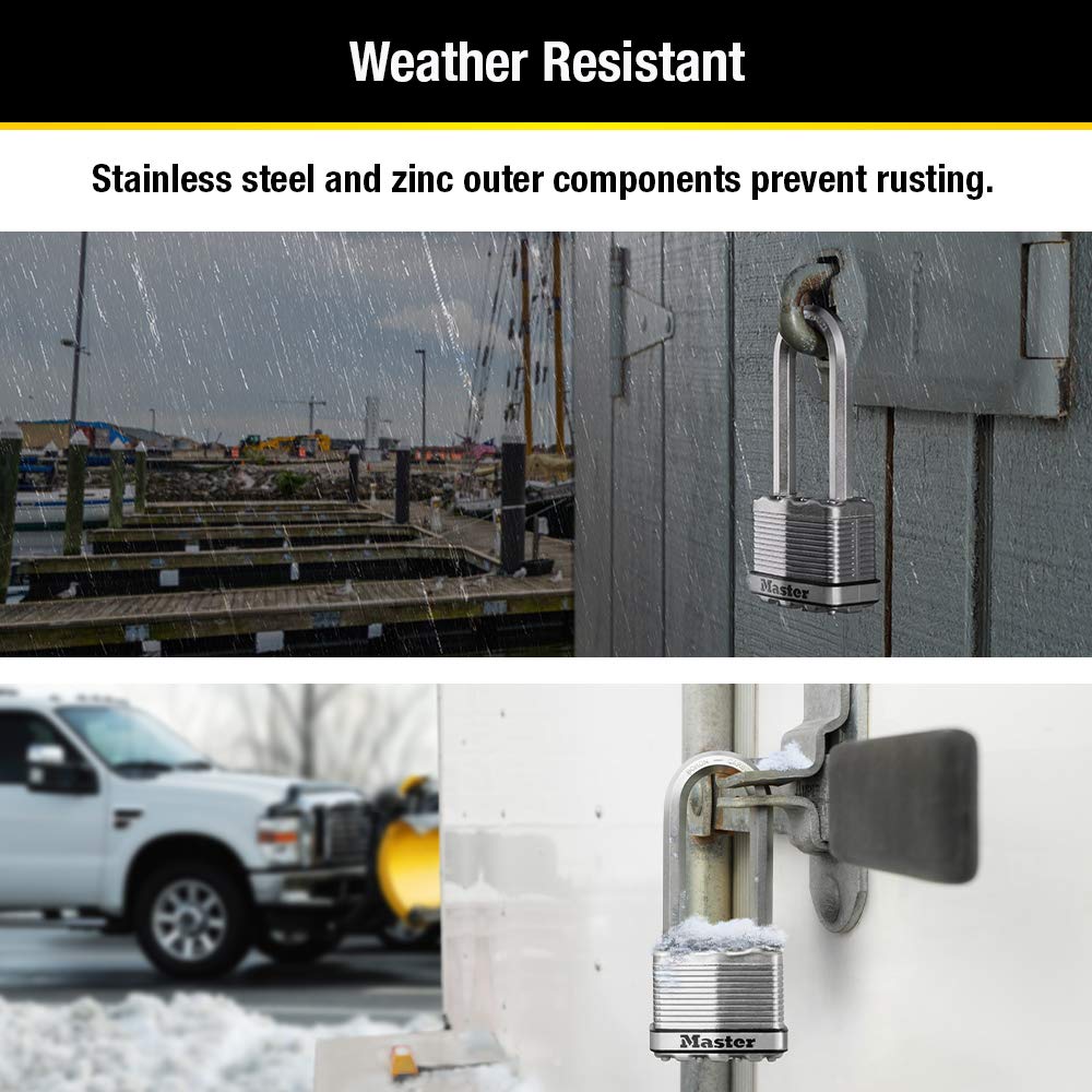 Heavy Duty Outdoor Padlock with Key, 4 Pack Keyed-Alike Y977753