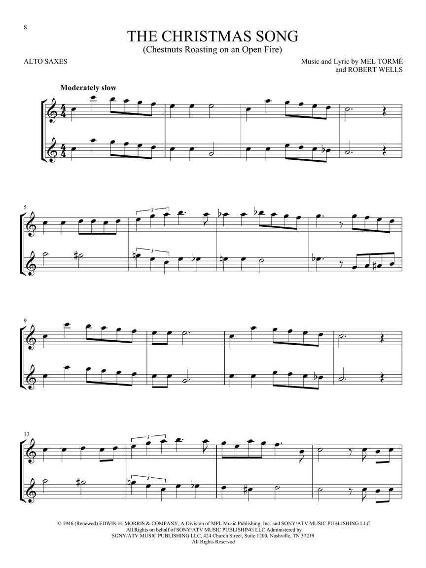 Christmas Alto Saxophone Duets V22154