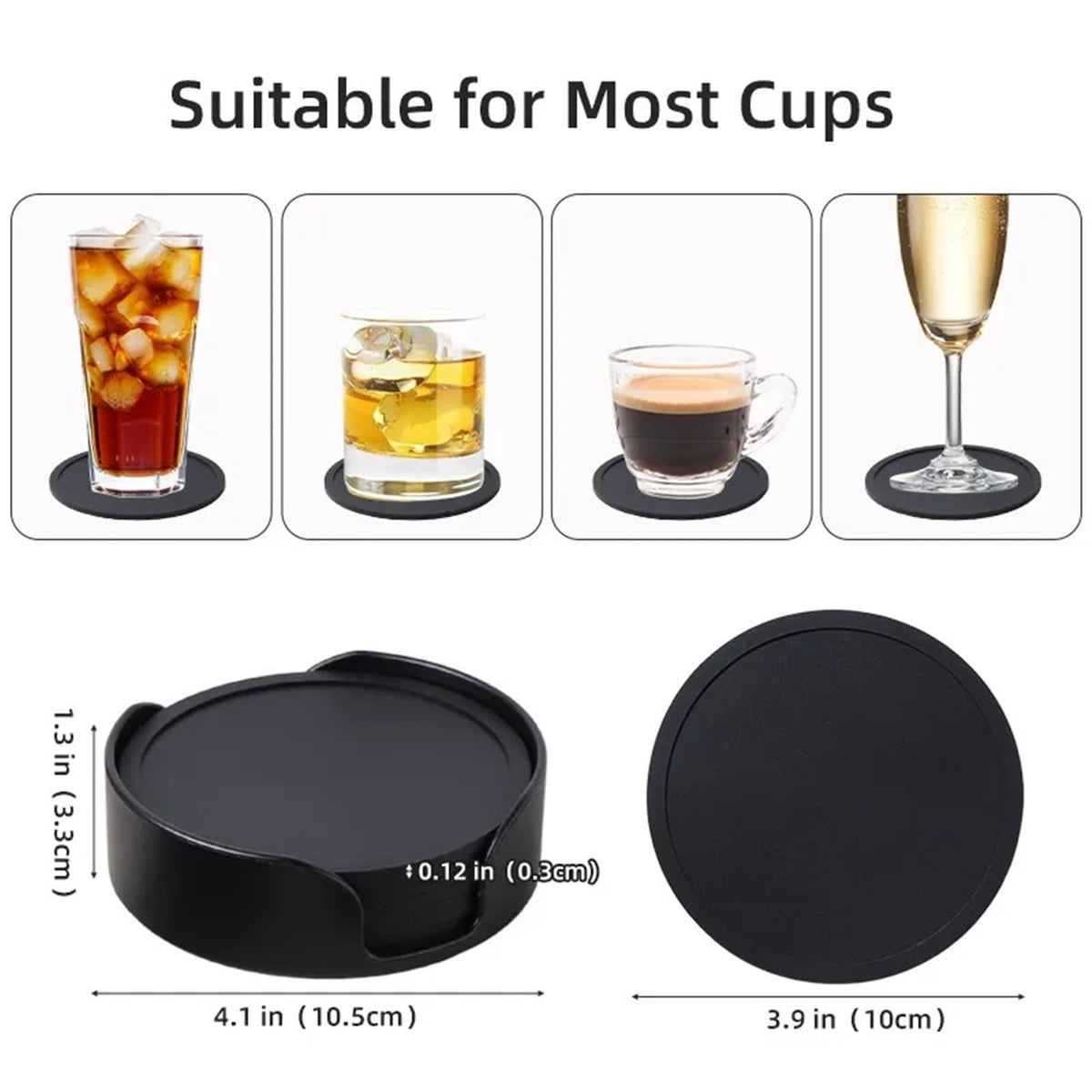 Black Silicone Coasters Set of 32 C286