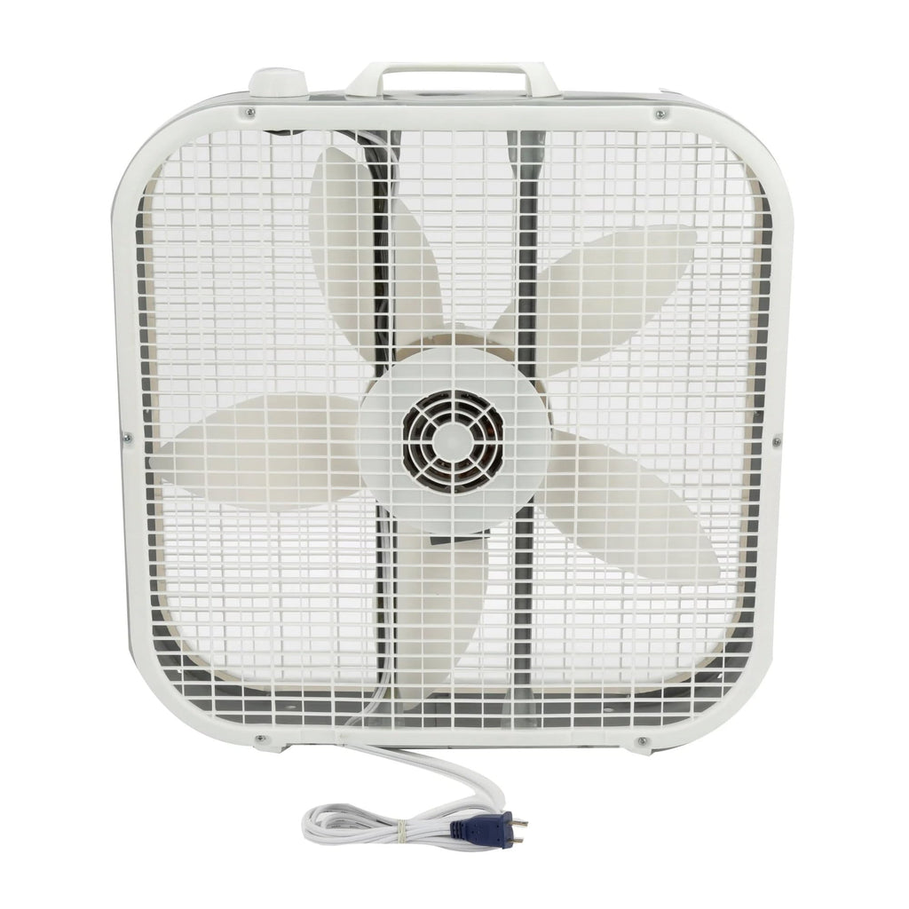 20" Classic Box Fan with Weather-Resistant Motor, 3 Speeds, 22.5" H (White) X249