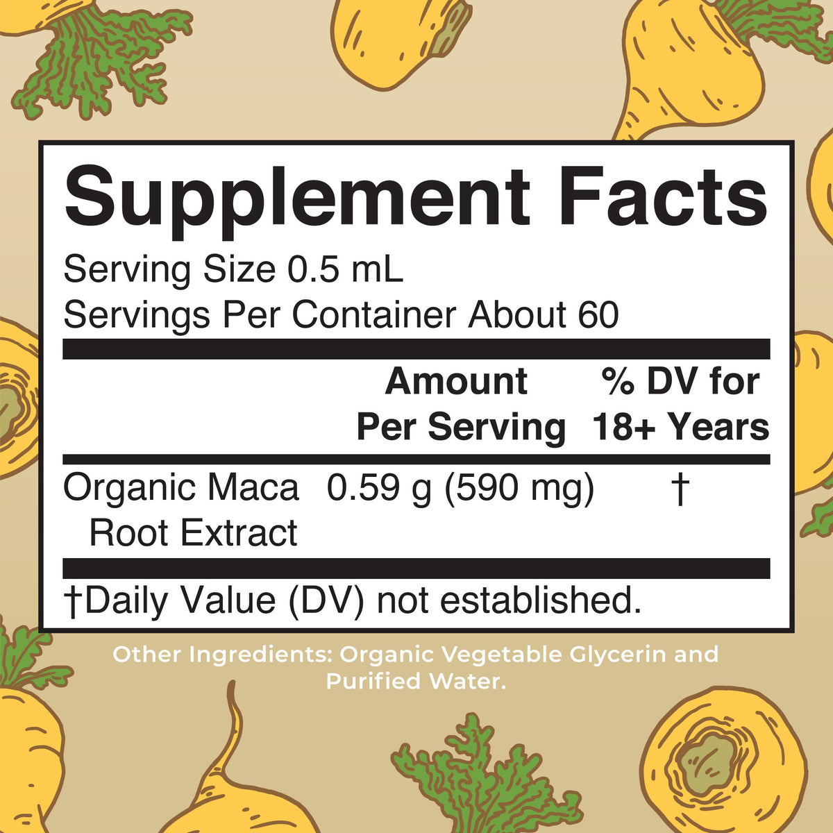 USDA Organic Maca Root Liquid Drops K216154