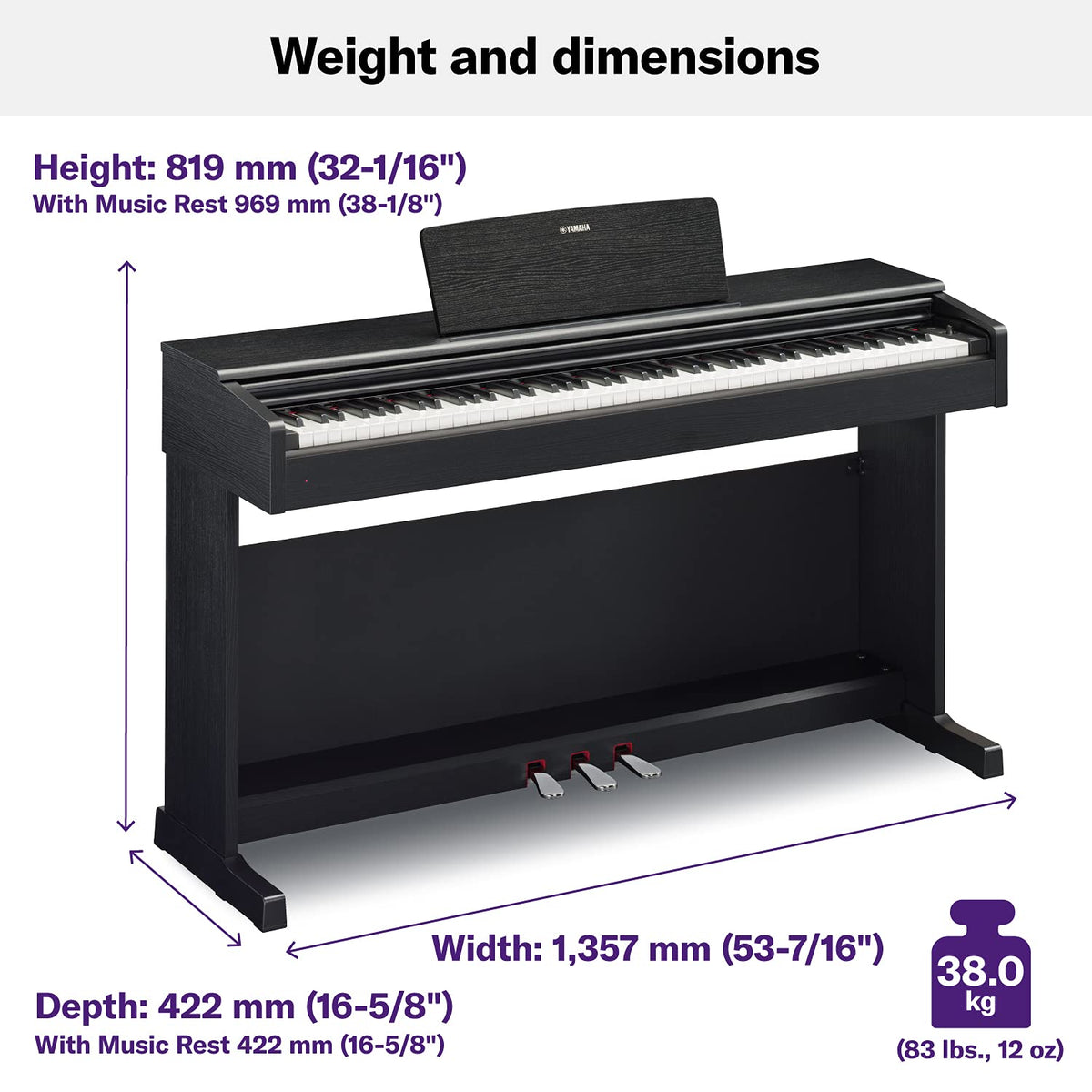 Black Digital Console Piano with Bench Y121