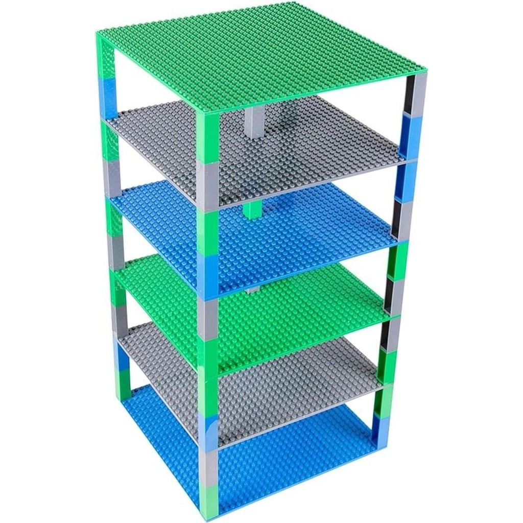 10 x 10 in 6 Baseplates with 50 Stackers Building Toy Blocks K50187