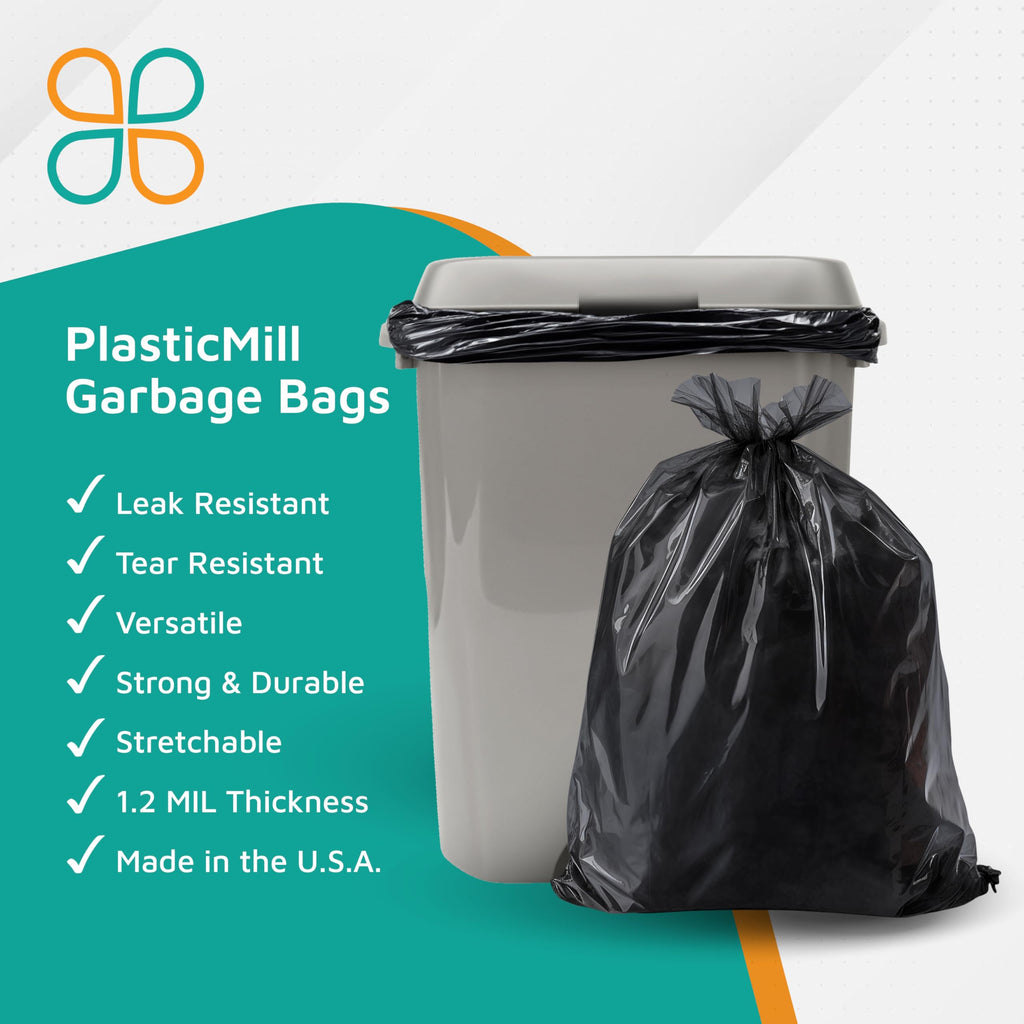 Heavy Duty Black 40-45 Gallon Trash Bags 100-Count O58326