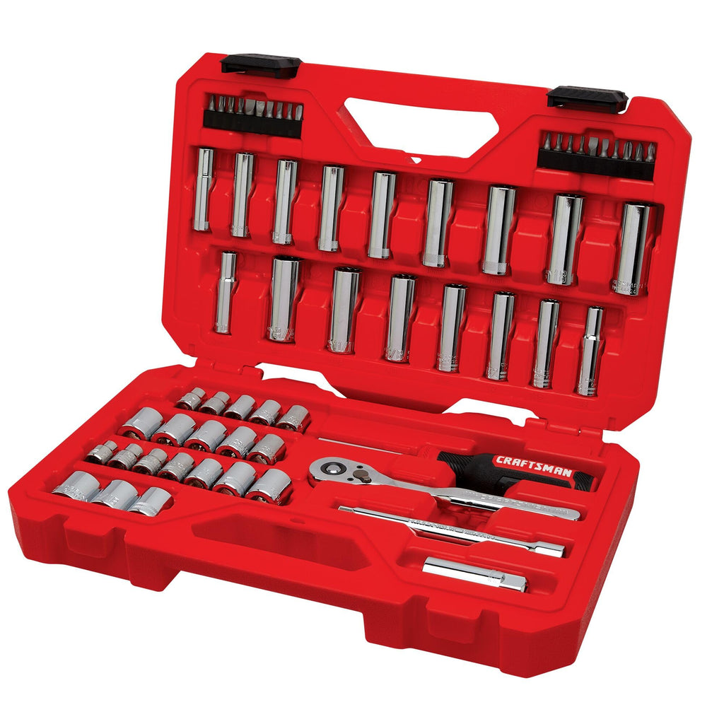 Mechanics Tool Set, 3/8 Inch Drive, 61 Piece V124