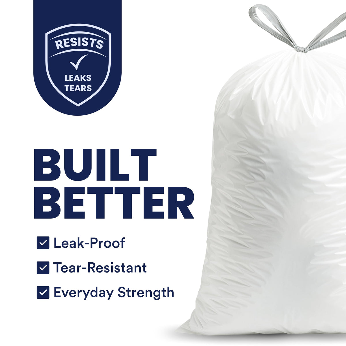 4 Gallon White Drawstring Trash Bags, 200 Count K828