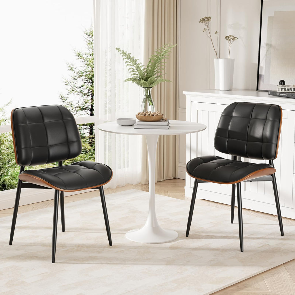 Black Faux Leather Dining Chairs Set of 4 B26860