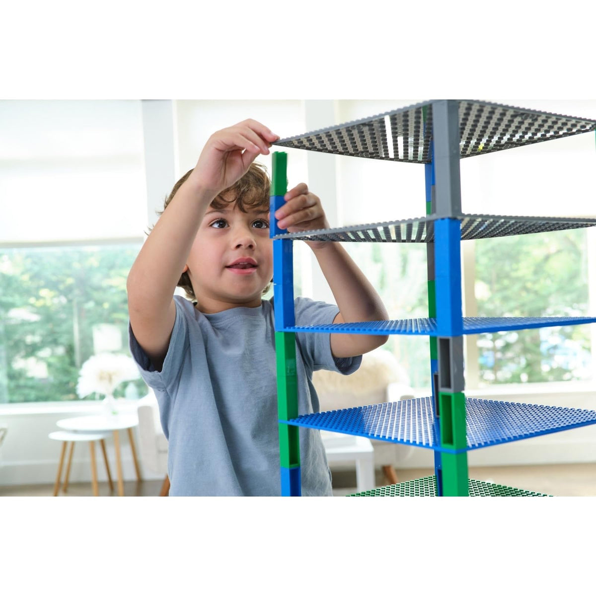 10 x 10 in 6 Baseplates with 50 Stackers Building Toy Blocks K50187