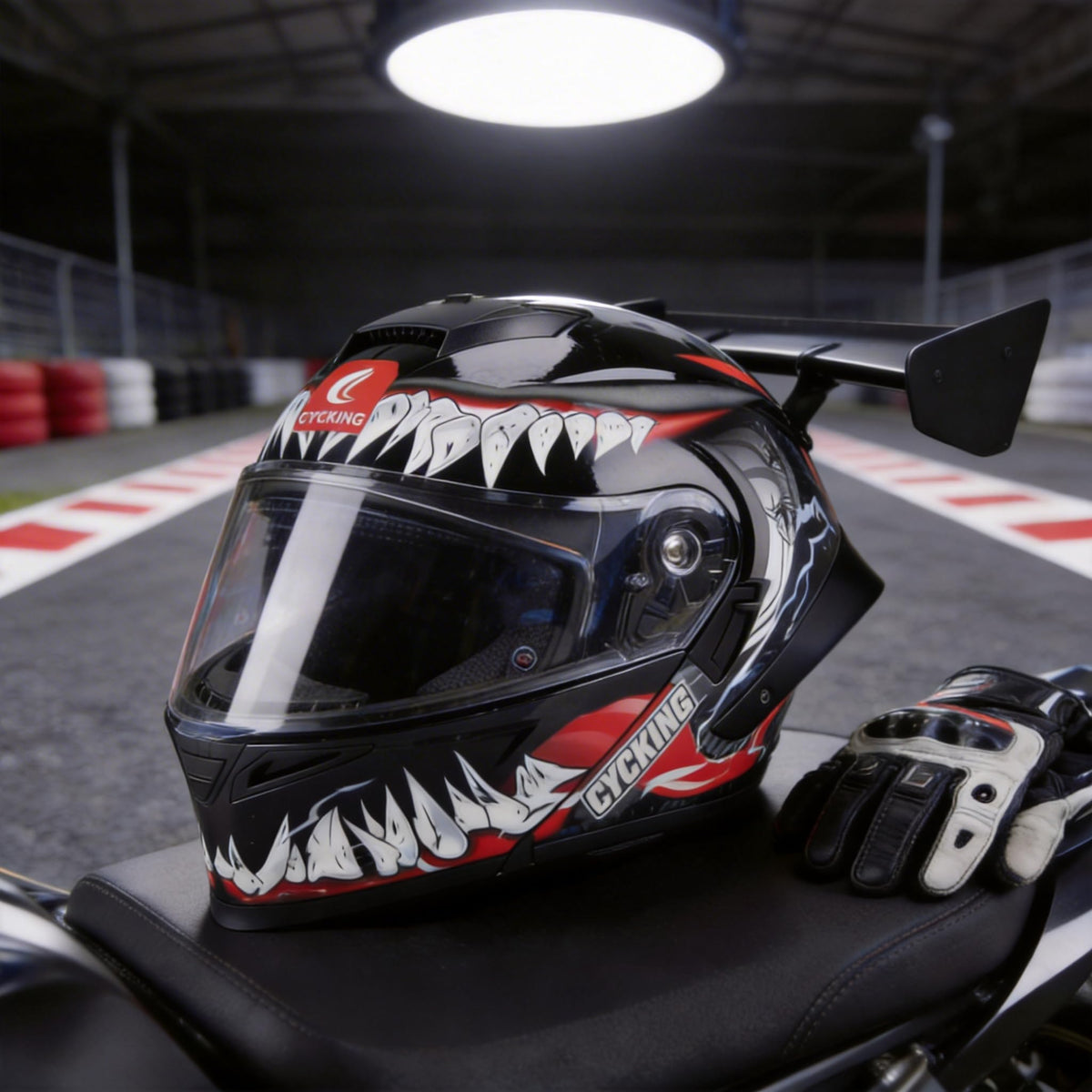Modular Flip Up Full Face Motorcycle Helmet with Dual Visor F6827