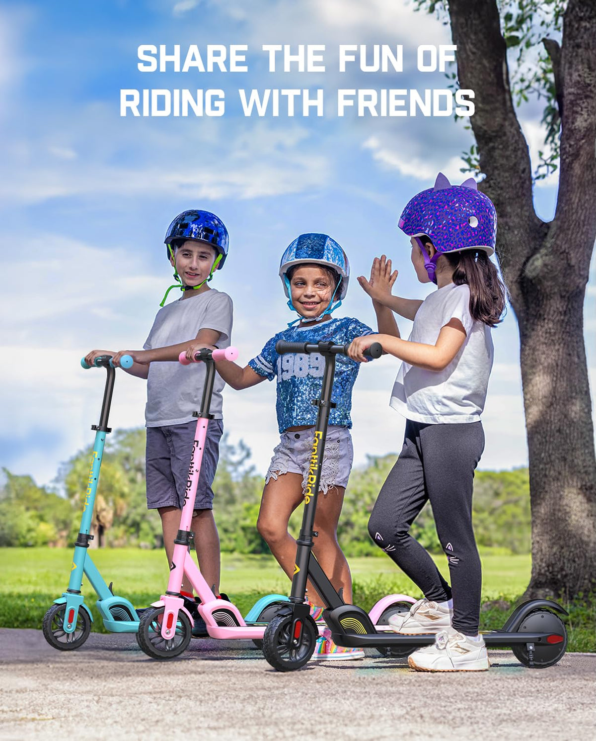 Kids Electric Scooter Foldable 3 Adjustable Heights T180