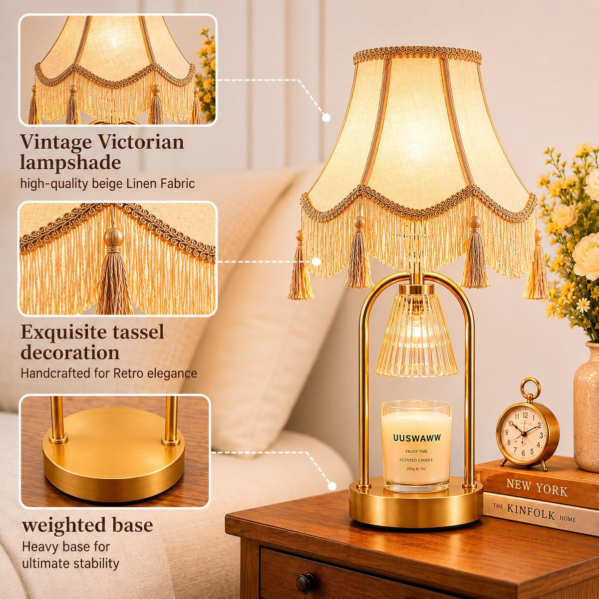 Dimmable Table Lamp and Candle Warmer Set of 2 L383638