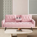 Pink Velvet 2 in 1 Futon Sofa Bed W24108