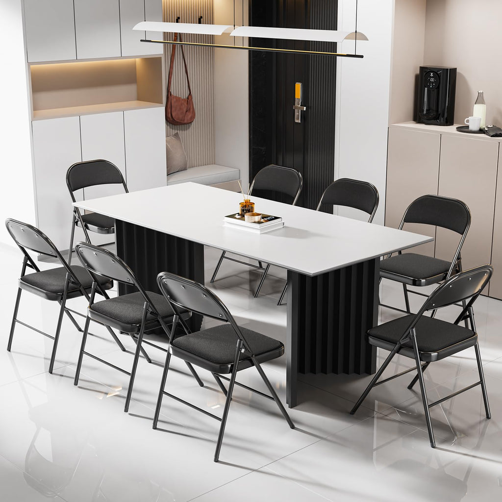 Black Fabric Padded Folding Chairs 10 Pack Z3594