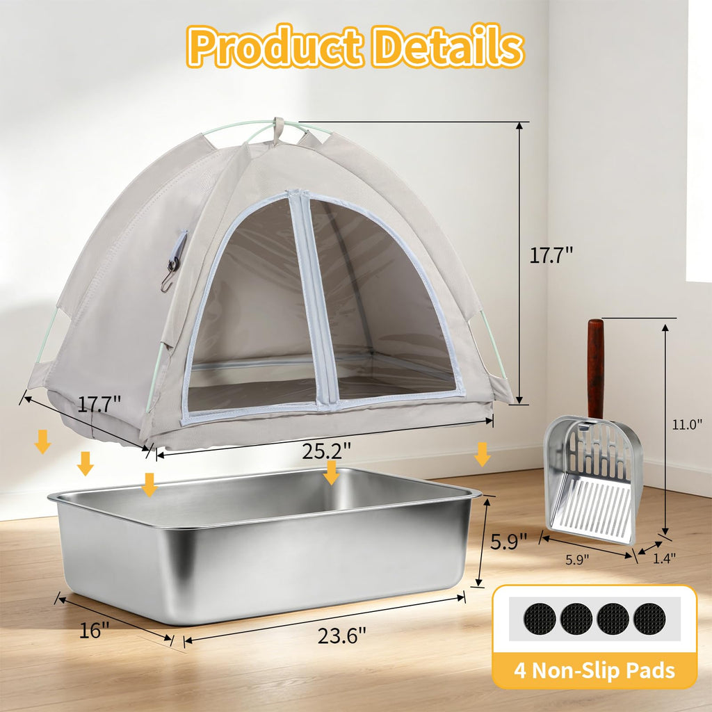 Stainless Steel Extra Large Enclosed Cat Litter Box R956