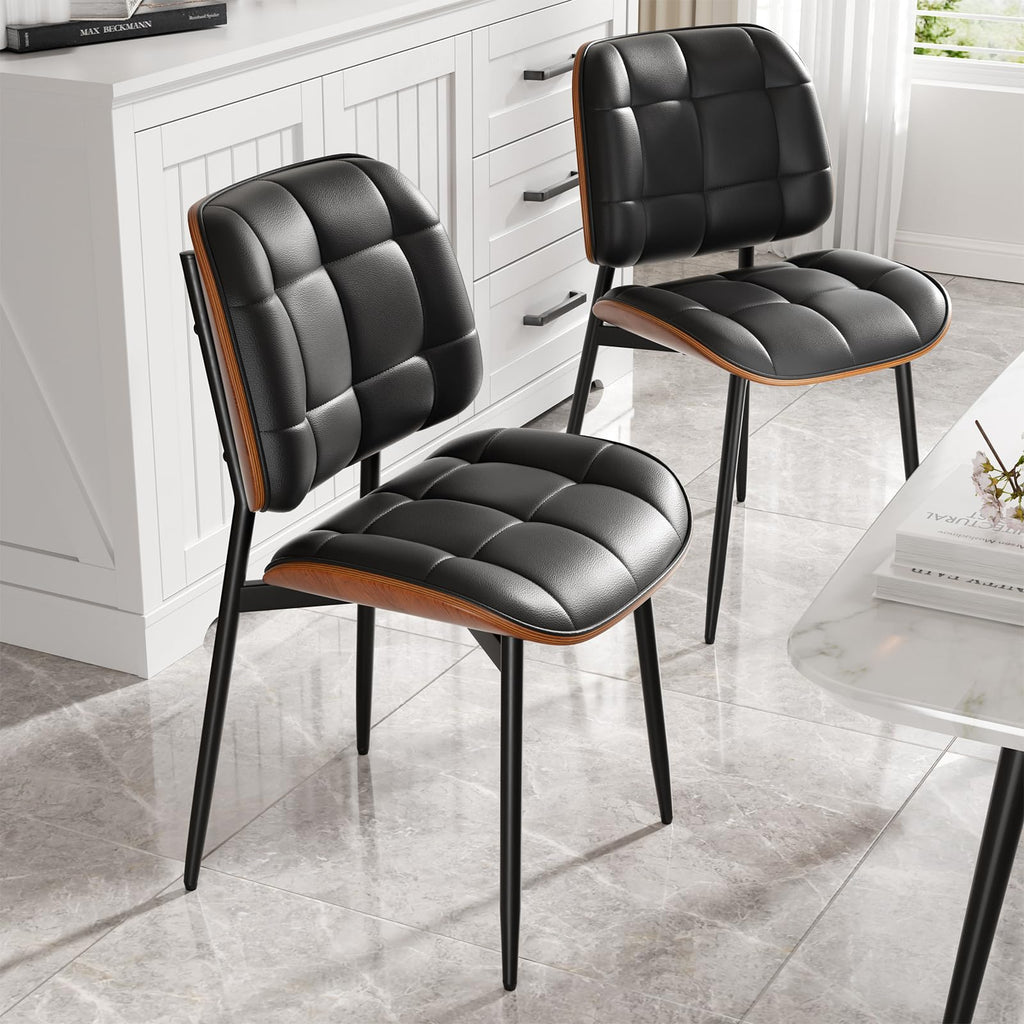 Black Faux Leather Dining Chairs Set of 4 B26860