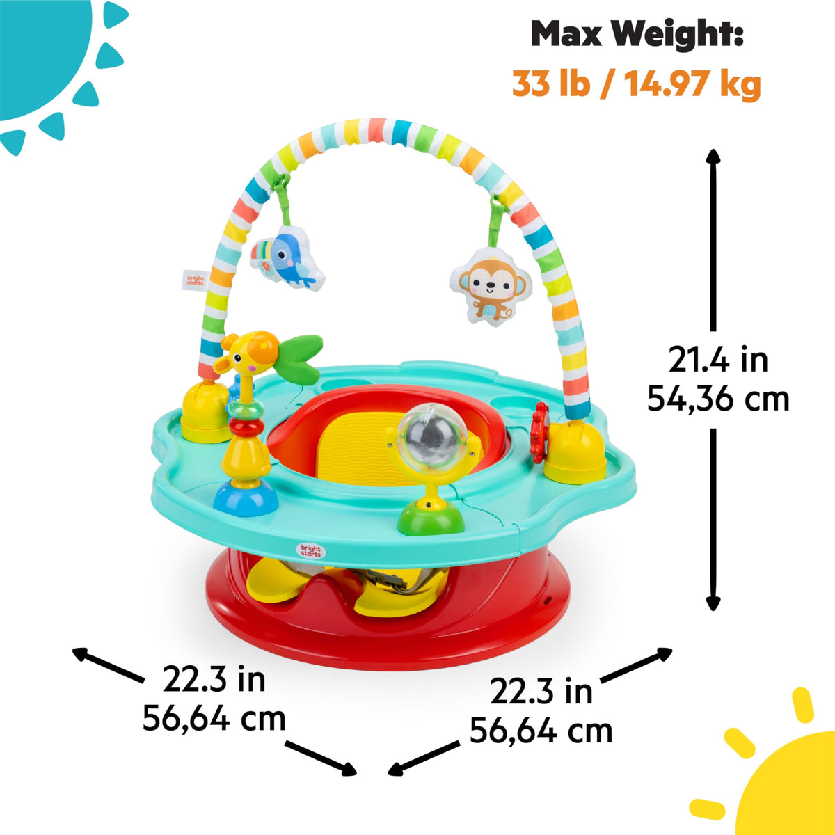3-in-1 Baby Activity Seat with Toys, Snacking Tray, Booster Seat H6151