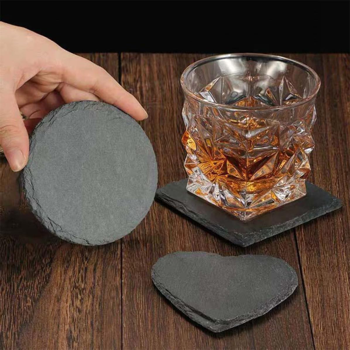 Black Natural Stone Coasters D92699