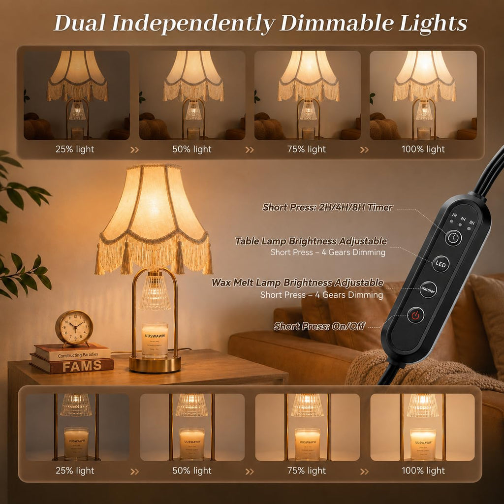 Dimmable Table Lamp and Candle Warmer Set of 2 L383638