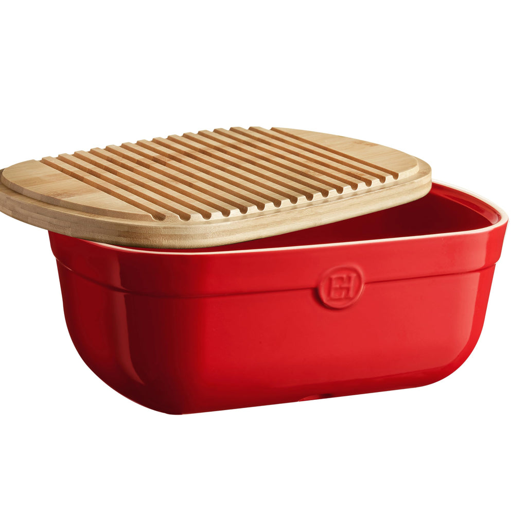 Ceramic Bread Box 14"x 9.85"x 6" Burgundy L86137
