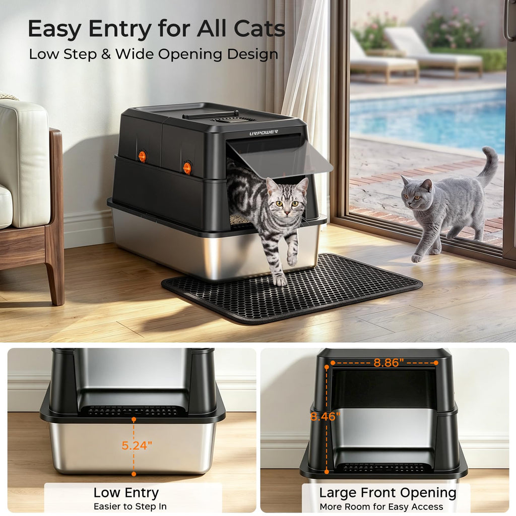 XL Stainless Steel Cat Litter Box Y387