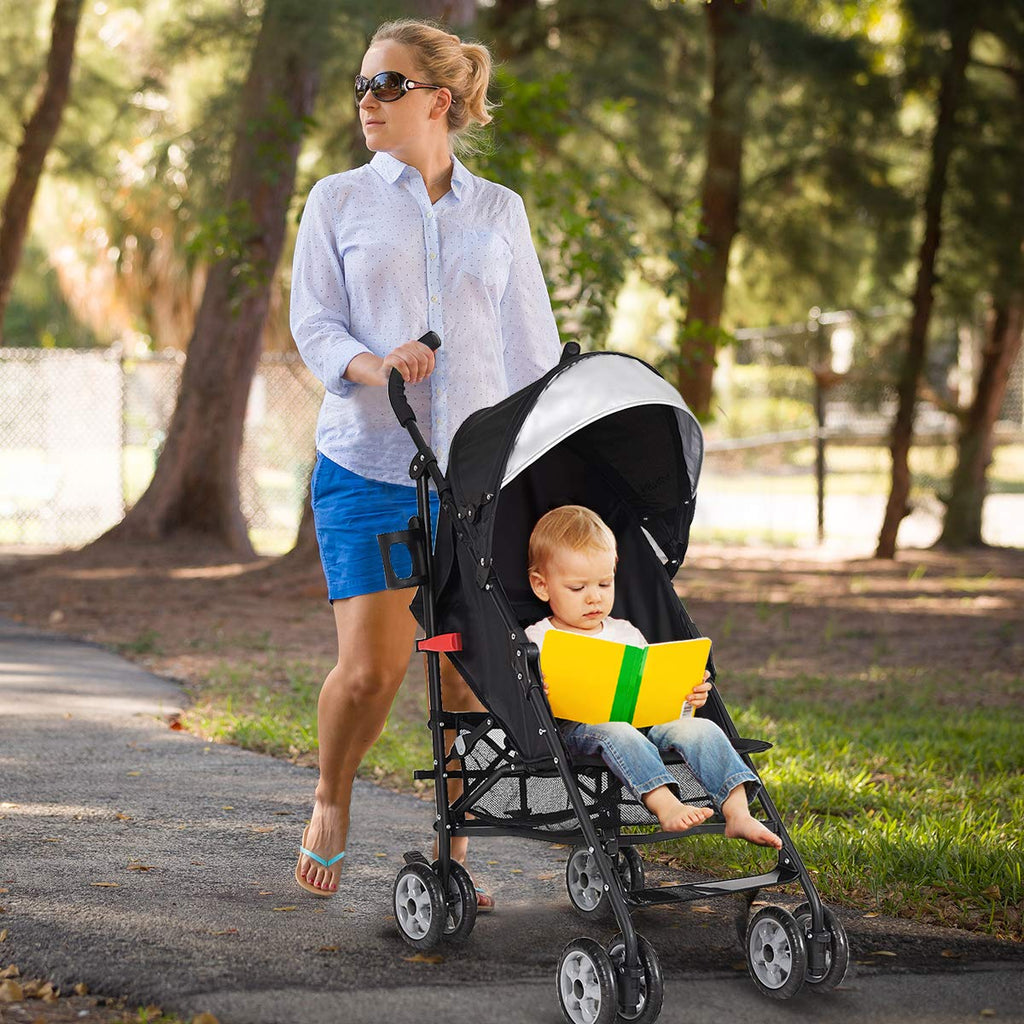 Lightweight Compact Foldable Stroller with Canopy and Cup Holder V86402