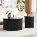 Fluted Round Nesting Coffee Table Set of 2 B980815
