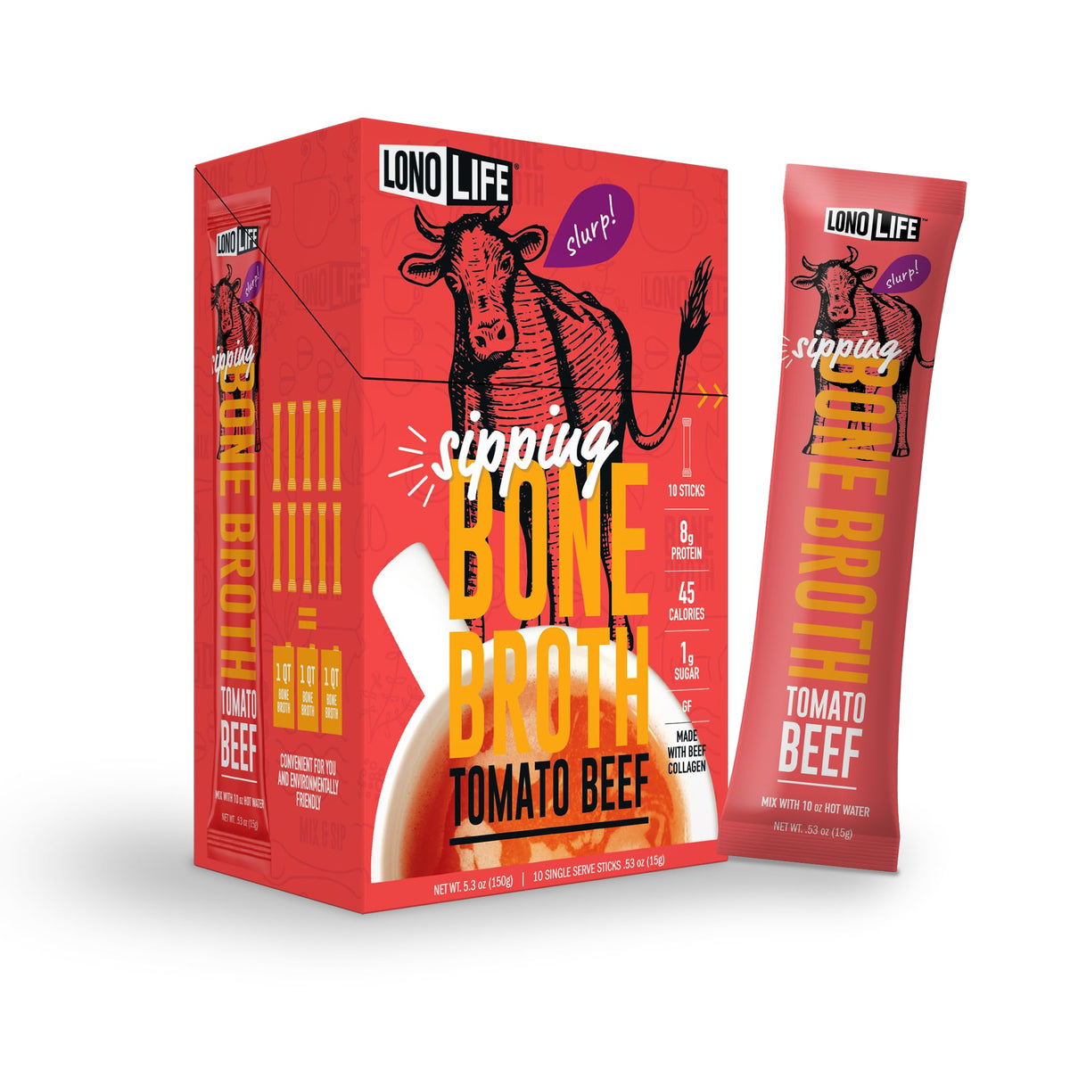 Tomato Beef Bone Broth Packets 10 Pack Z2530