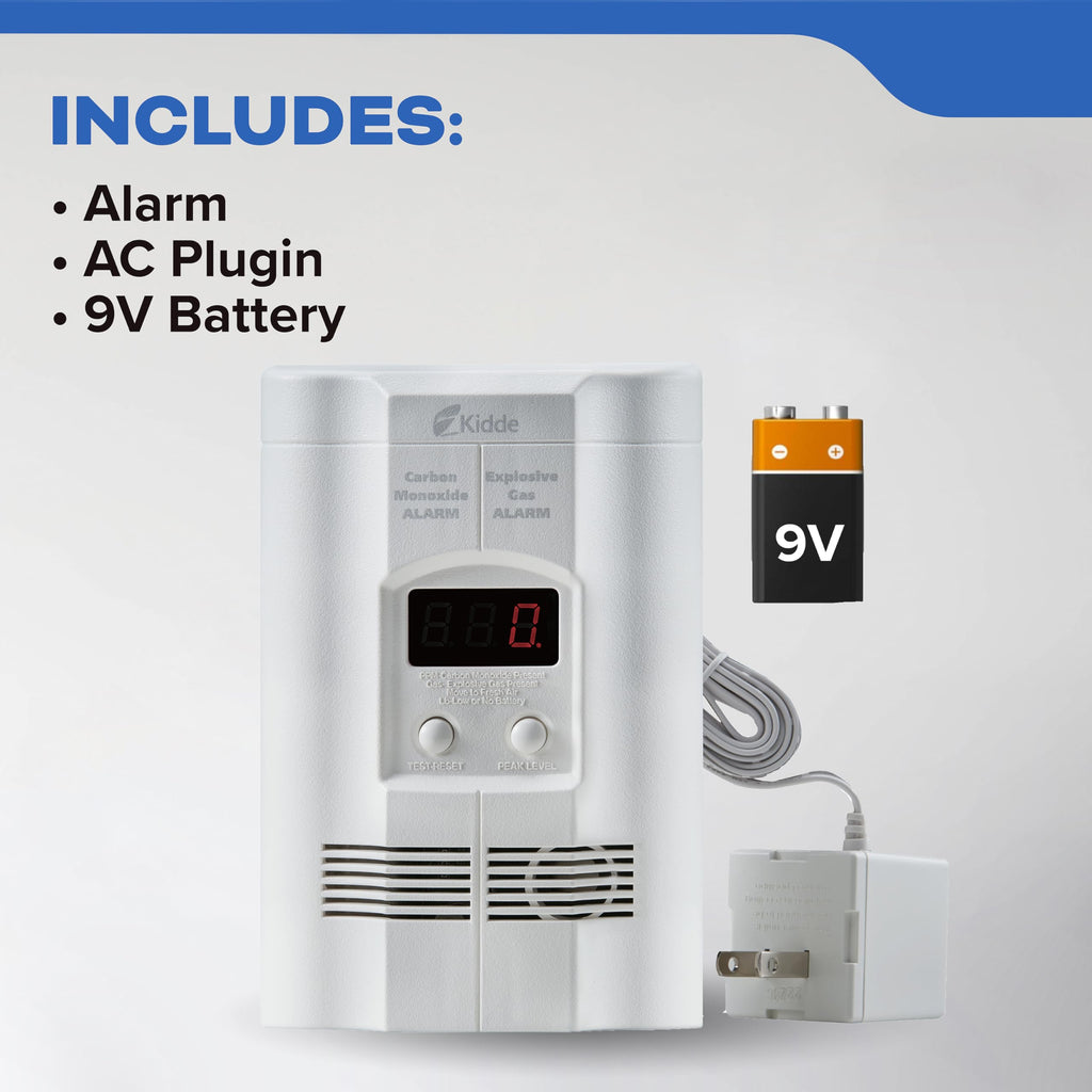 Carbon Monoxide & Explosive Gas Detector, Plug-in with Battery Backup R51080