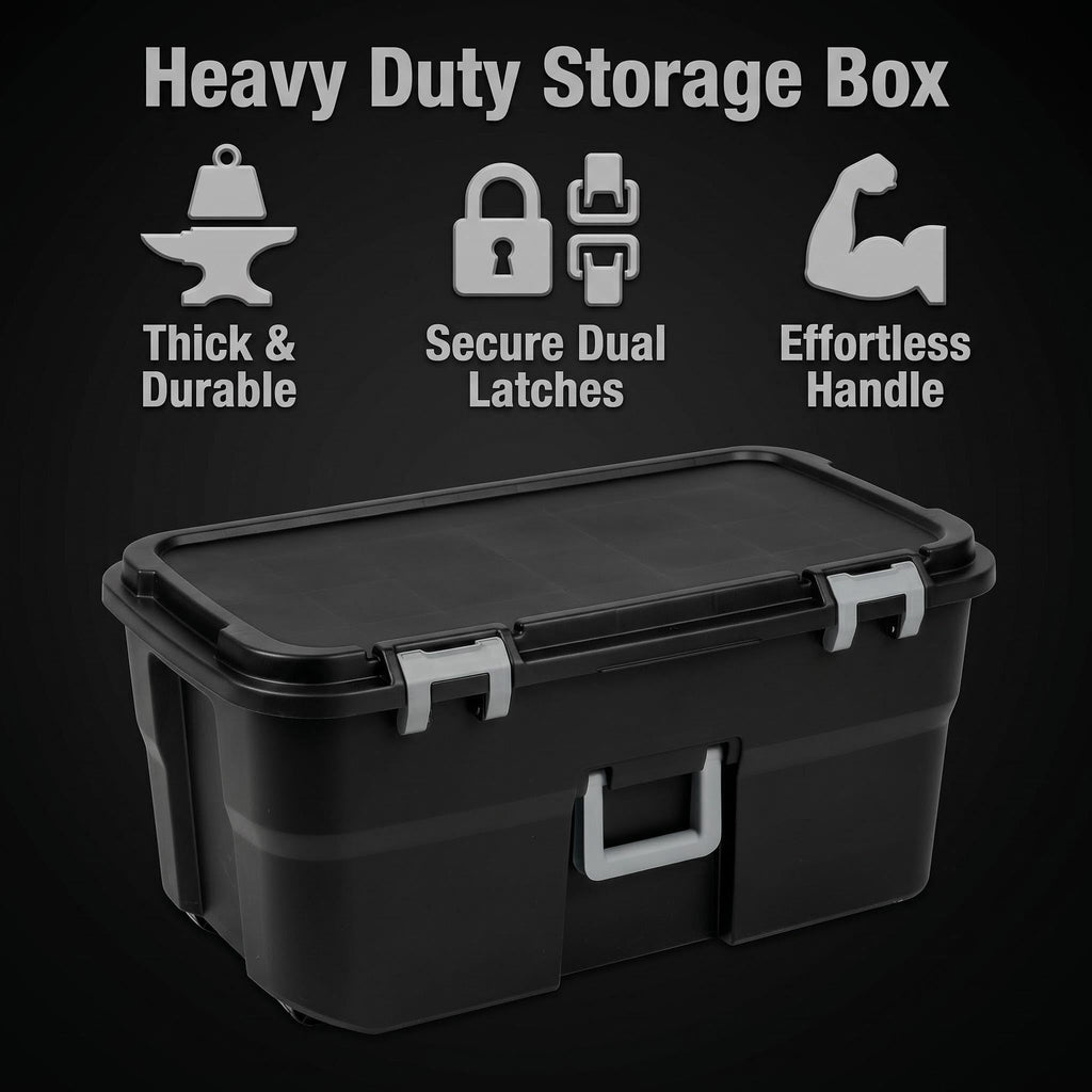 22 Gallon Black Wheeled Plastic Storage Trunk V967645