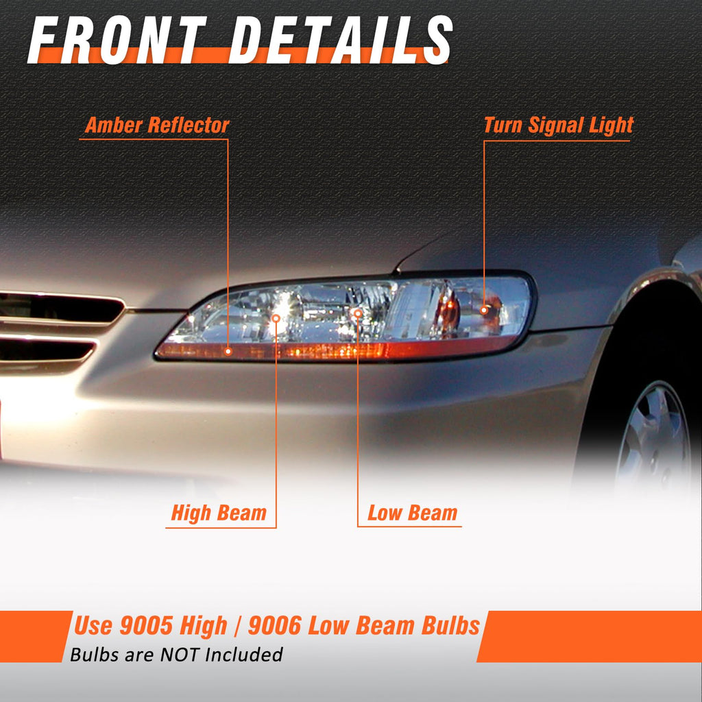 Chrome Headlights Assembly Pair F4018