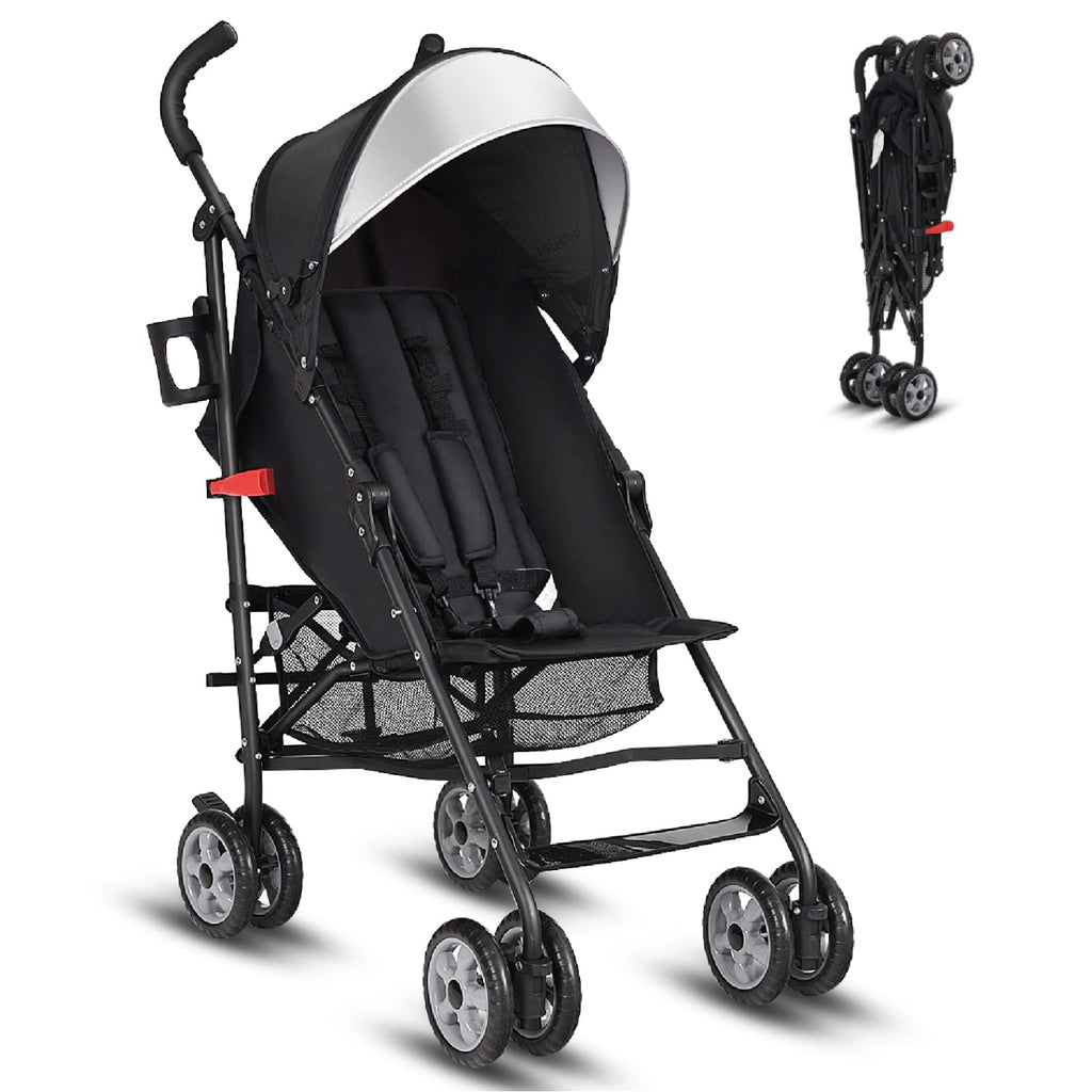 Lightweight Compact Foldable Stroller with Canopy and Cup Holder V86402
