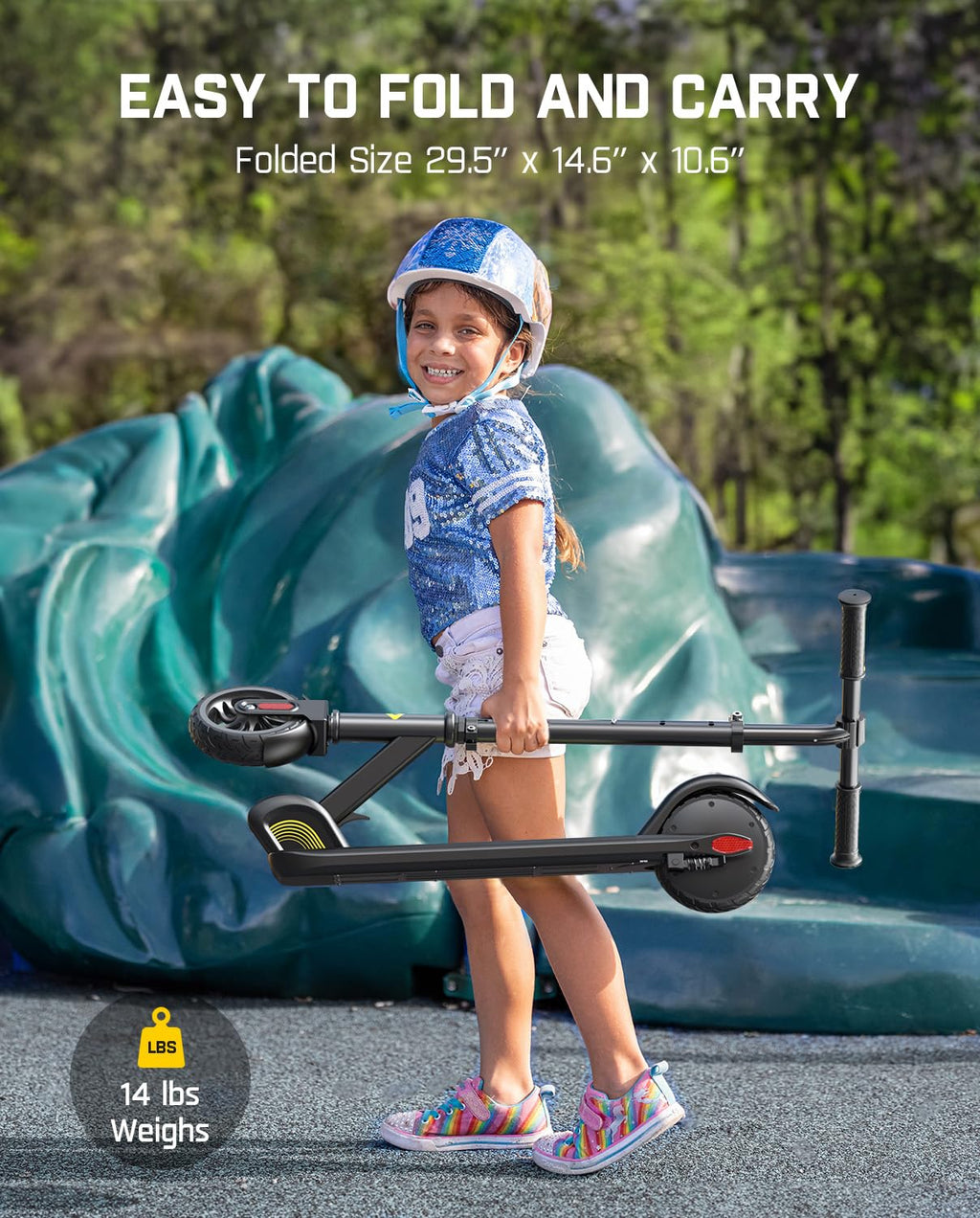 Kids Electric Scooter Foldable 3 Adjustable Heights T180
