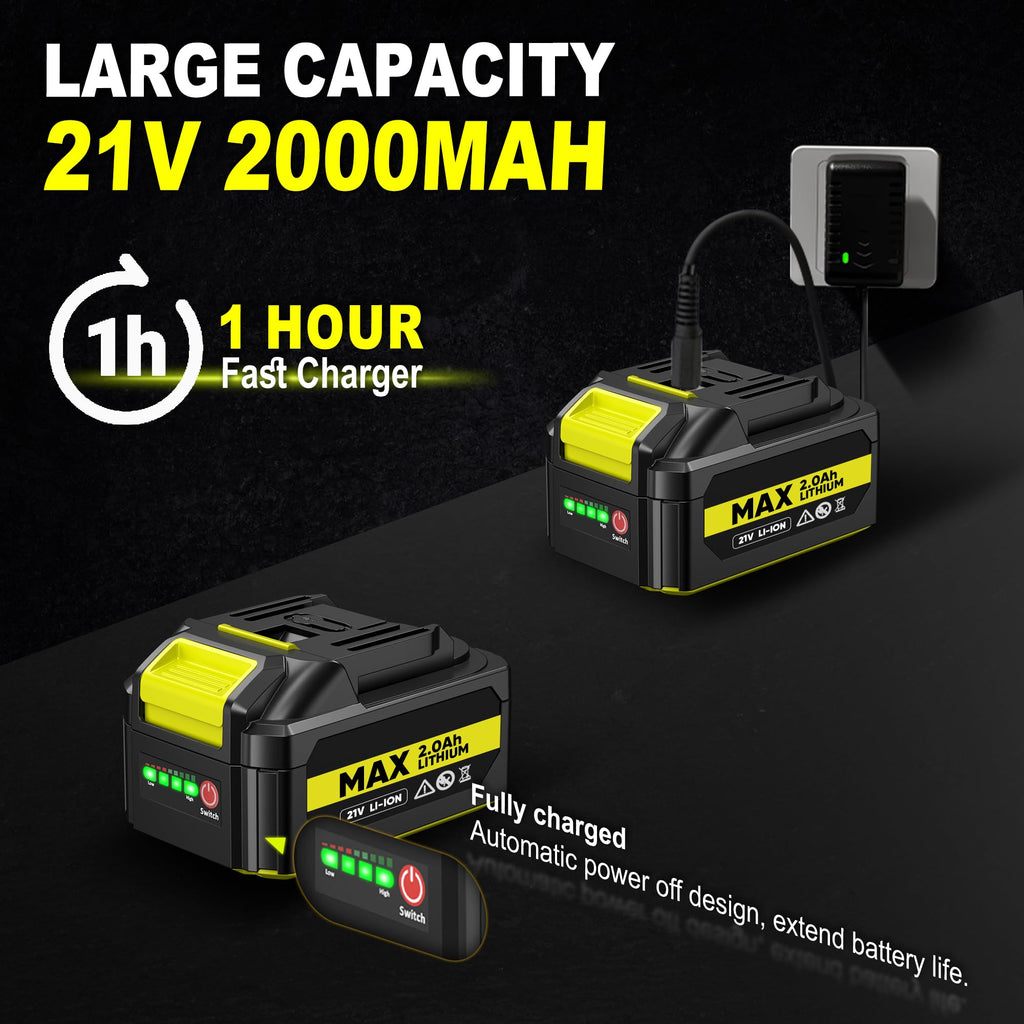 2" Cordless Brad Nailer, 2-in-1 21V Electric Brad Nailer with Battery J85140