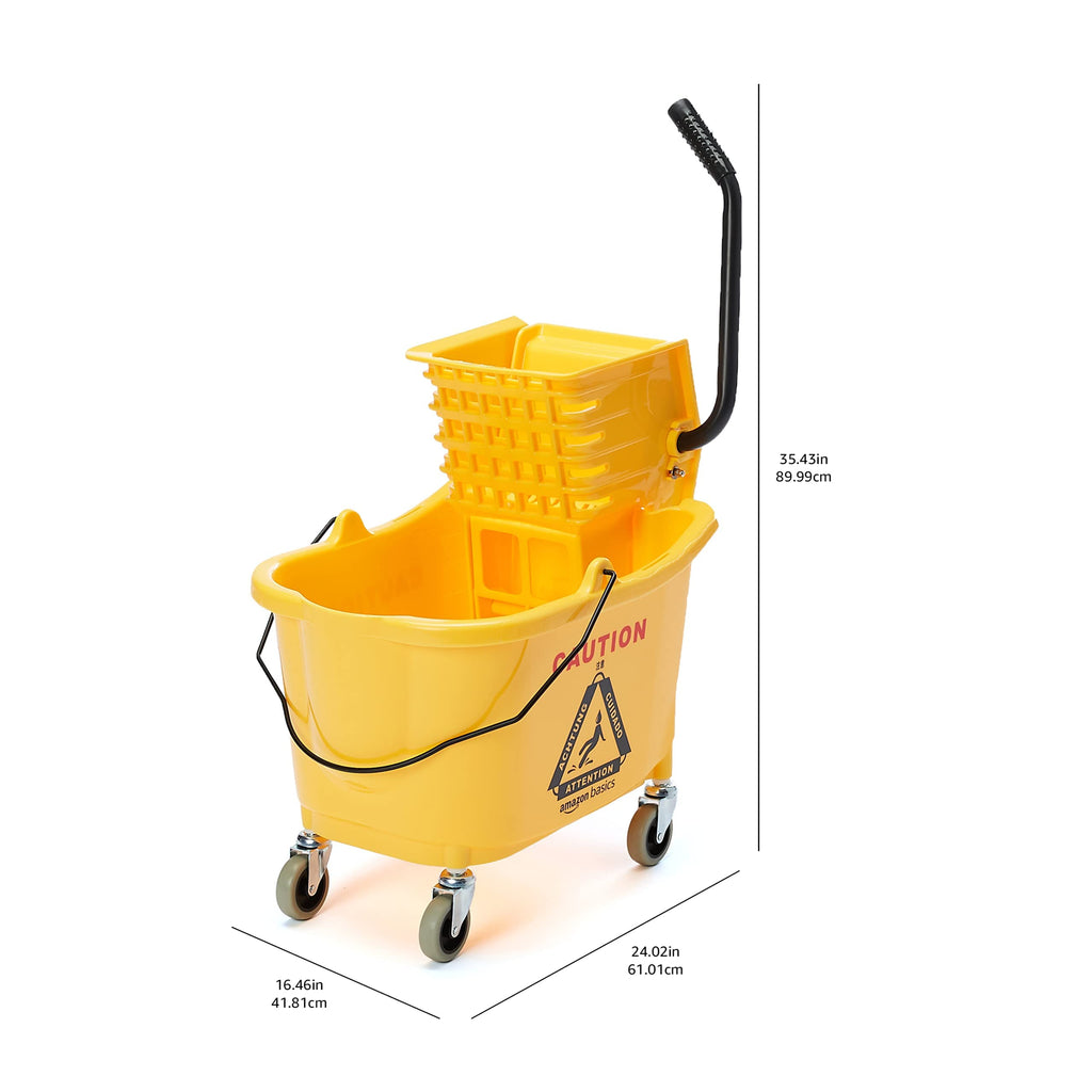 Yellow 35-Quart Mop Bucket on Wheels Y216